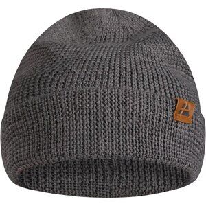 Men's Grey Merino Wool Fitted Stretch Beanie Stretchy Fisherman Beanie Cap